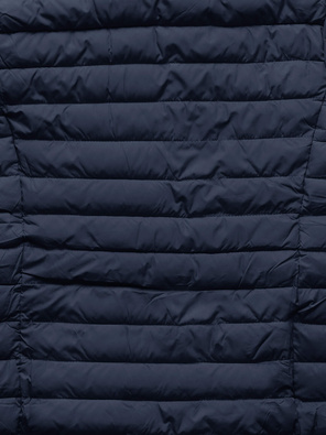 Granatowa lekka przejściowa pikowana kurtka damska ze stójką