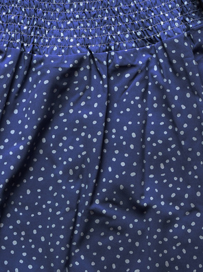 Granatowa cudowna sukienka damska z bufiastymi rękawami