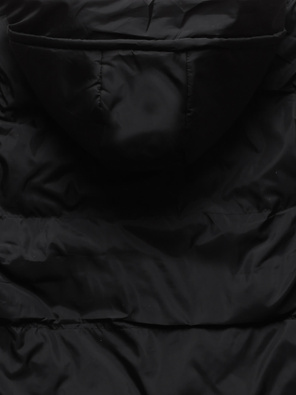 Czarno ciemnobeżowa dwustronna damska kurtka przejściowa z kapturem 