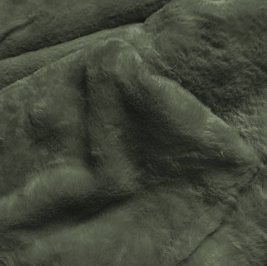 Khaki dwustronna zimowa parka na futrze