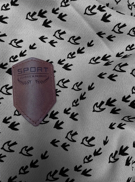 Szara rozpinana bluza damska z kapturem w jaskółki