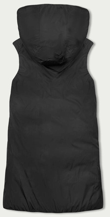 Czarna dwustronna kamizelka bezrękawnik z kapturem