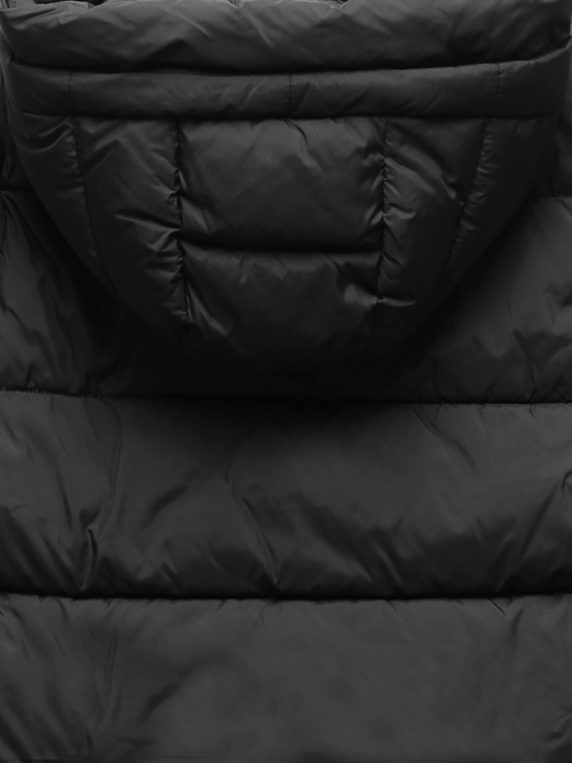 Czarna pikowana damska kurtka ze ściągaczami