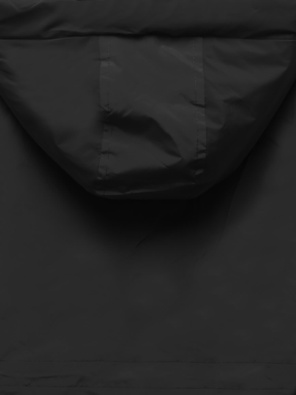 Czarna czaderska damska przejściowa kurtka parka z kapturem