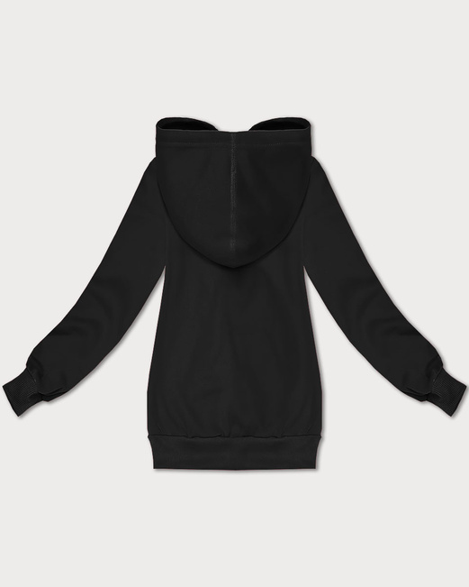 Czarna bluza dresowa damska kangurka z kapturem