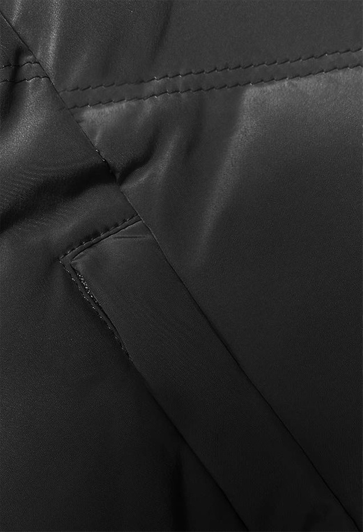 Czarny pikowany bezrękawnik kamizelka z kapturem