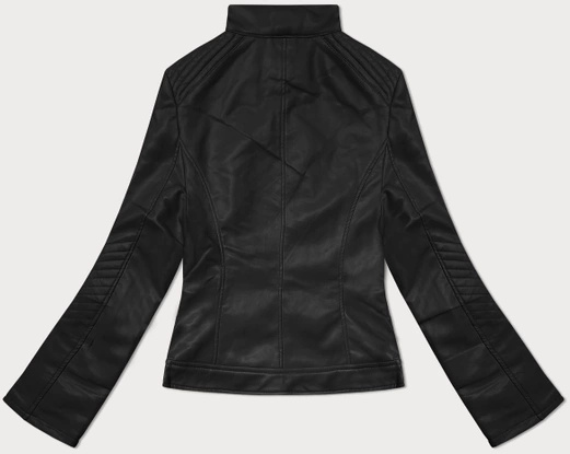 Czarna fenomenalna damska kurtka skórzana stójka