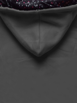 Grafitowa długa damska bluza z kapitalną stójką