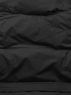 Czarna długa zimowa kurtka płaszczyk z kołnierzem