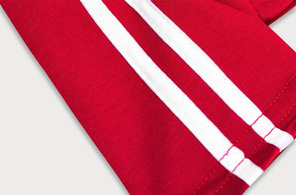 Czerwone wyszczuplające legginsy z lampasami