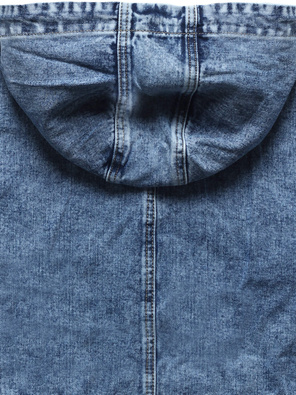 Niebieska narzutka kurtka płaszcz denim jeansowa z kapturem