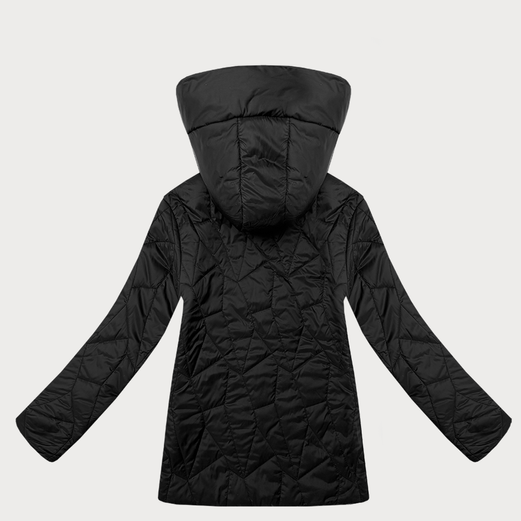 Czarny damski luźny pikowany płaszcz