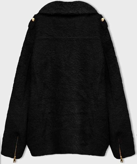 Czarna wełniana damska kurtka alpaka