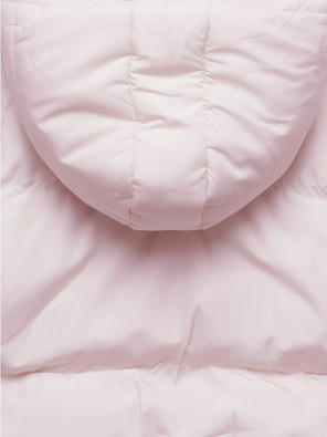 Różowa genialna krótka damska kurtka puffer