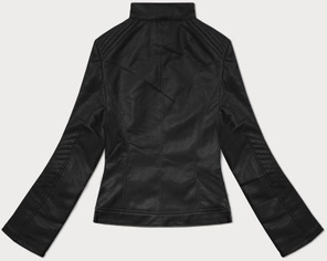 Czarna fenomenalna damska kurtka skórzana stójka