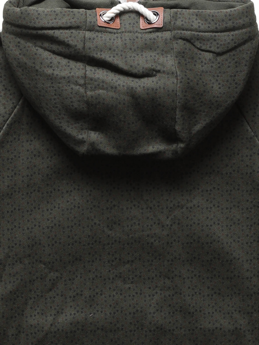 Grafitowa genialna bluza damska z kapturem w malutkie serduszka