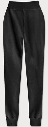 Czarne damskie dresowe spodnie casualowe z kieszeniami i ściągaczem