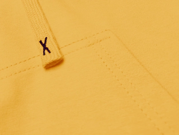 Żółta bluza z kapturem basic kangurka gładka wygodna sportowa dresowa