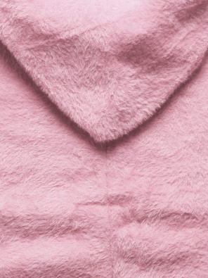 Jasnoróżowa genialna długa wełniana narzutka alpaka