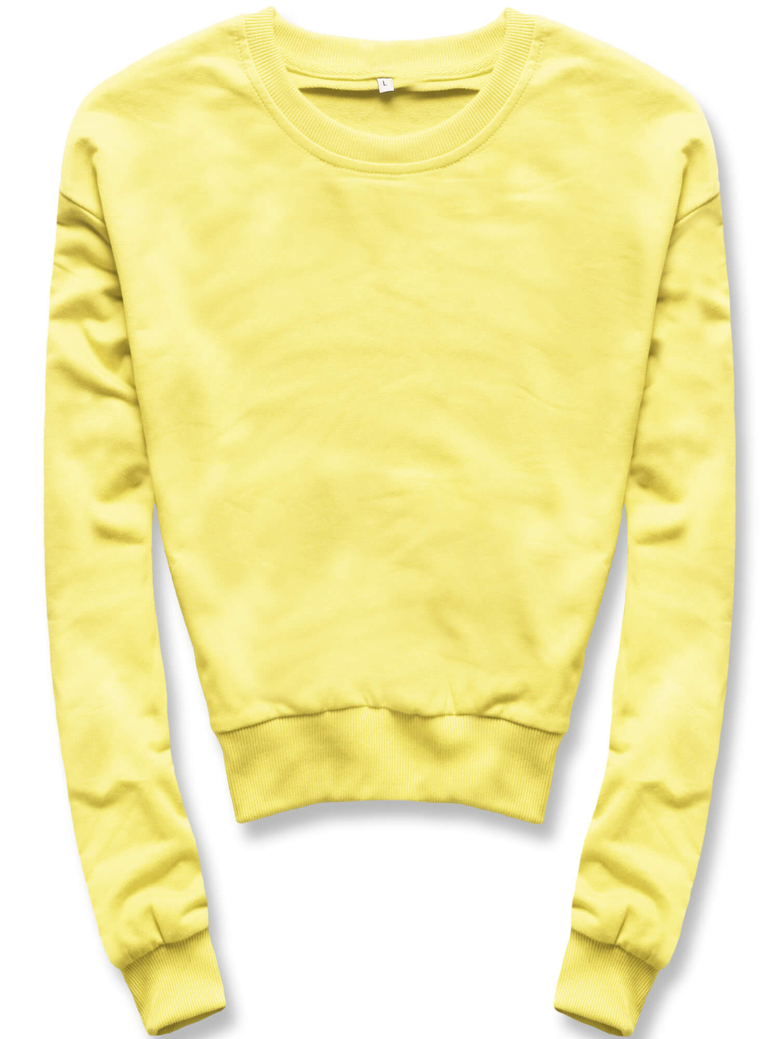 Żółta wygodna gładka bluza dresowa basic
