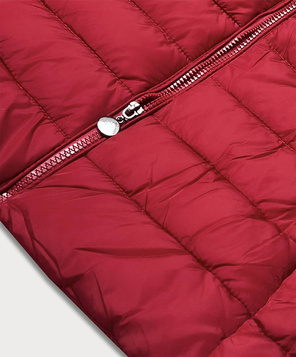 Czerwona zimowa kurtka z futerkiem