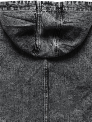 Czarna narzutka kurtka płaszcz denim jeansowa z kapturem