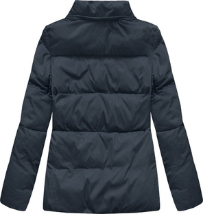 Granatowa zimowa ciepła damska kurtka z kapturem