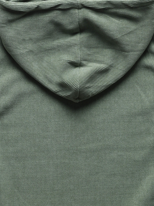 Oliwkowy dres w prążek wygodny komplet z kapturem