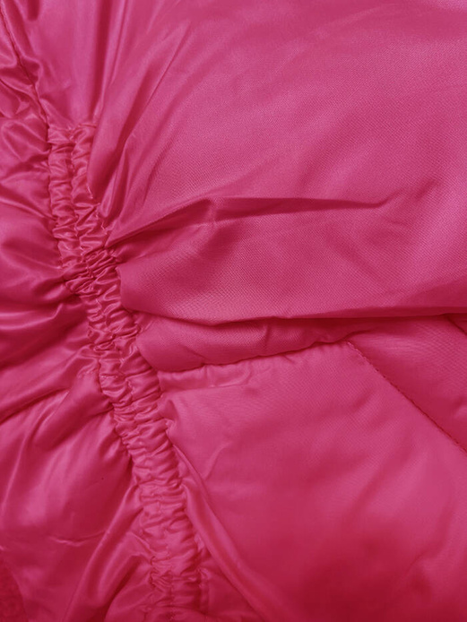 Różowa damska krótka kurtka z motywem w kratę