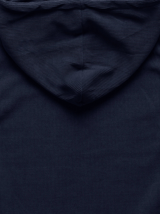 Granatowy dres w prążek wygodny komplet z kapturem