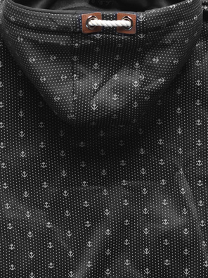 Czarna damska rozpinana bluza z kapturem w kotwiczki