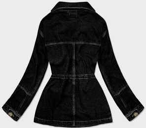DAMSKA KURTKA JEANSOWA Z KIESZENIAMI CZARNA (350-4)