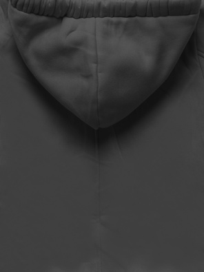 Grafitowa rewelacyjna damska bluza typu long z kapturem