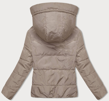 Cappuccino khaki dwustronna kurtka z kapturem