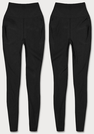 Czarne wyszczuplające legginsy fit