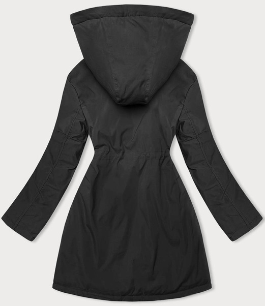 Czarna przejściowa kurtka z kapturem