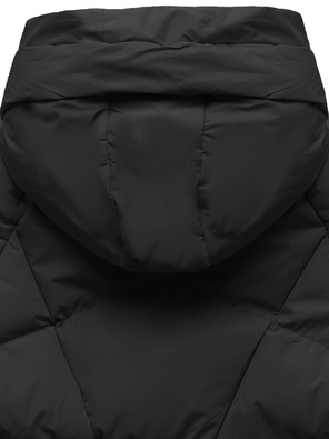 Czarna kapitalna pikowana zimowa kurtka