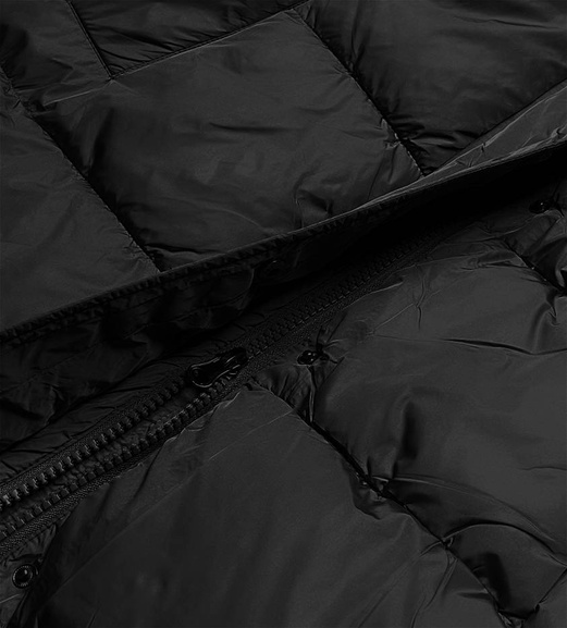 Czarna zimowa kurtka płaszczyk pikowana