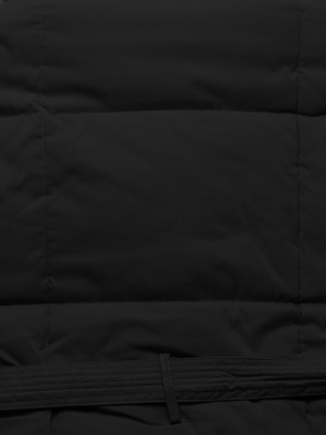 Czarna kapitalna ciepła kurtka damska płaszczyk z futerkiem