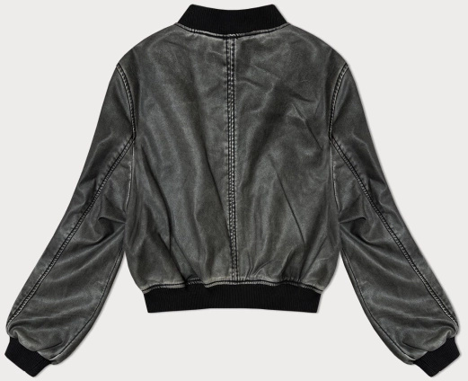 Czarna kapitalna skórzana bomberka