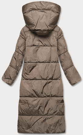 Beżowa zimowa kurtka płaszczyk pikowana