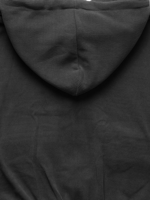 Czarny dres komplet z kapturem ze wstawkami