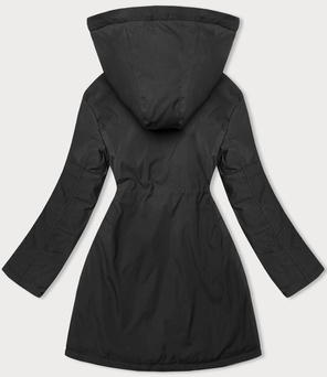 Czarna przejściowa kurtka z kapturem