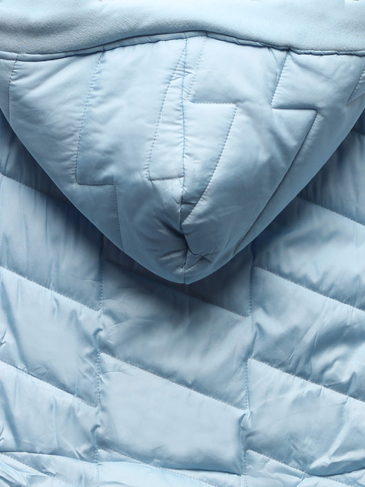 Błękitna czadowa bluza kurtka z łączonych materiałów z kapturem