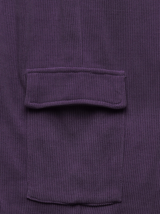 Fioletowy prążkowany dres komplet ze stójką