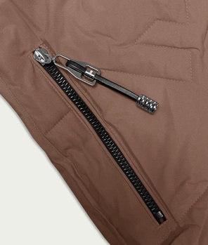 Capppuccino długi pikowany bezrękawnik damski kamizelka z kapturem