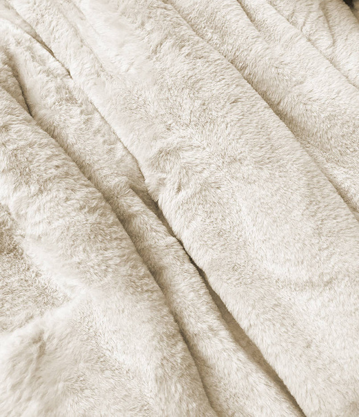 Beżowa dwustronna zimowa parka na futrze