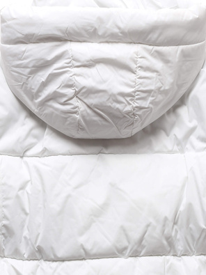 Biała zimowa krótka puchowa kurteczka