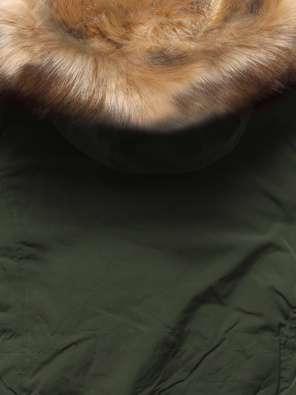 Zielona dwustronna damska kurtka pikowana z kapturem