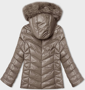 Cappuccino kurtka zimowa pikowana z kapturem